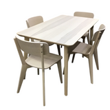 TABLE WITH 4 CHAIRS (AS IS) DINING ROOM SET BLONDE 30H X 55W X 31D