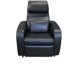 AMERICAN LEATHER LEATHER SWIVEL ACCENT CHAIR BLACK 42H X 33W X 42D