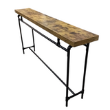 METAL AND WOOD CONSOLE/SOFA TABLE BROWN/BLACK 34H X 40W X 38D
