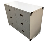 WITH 6 DRAWERS CHEST/DRESSER LIGHT GRAY 33H X 45W X 19D