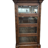 BARRISTER 3 SHELVES/4 GLASS DOORS BOOKCASE BROWN 77.5H X 40W X 18D