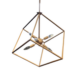 METAL GEODE MODERN CHANDELIER GOLD 38H X 14 X 14