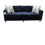 "KENSINGTON" VELVET WITH 2 PILLOWS SOFA NAVY