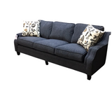 "NEWPORT" WITH 2 ACCENT PILLOWS SOFA DENIM BLUE