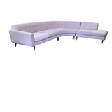3 PC.MIDCENTURY MODERN DESIGN SECTIONAL SOFA LIGHT PINK 29H X 170 DIAG. X 36D