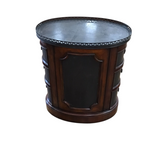 THEODORE ALEXANDER OVAL WITH 6 DRAWERS (VICTORIA'S ARMOURY TABLE) ACCENT TABLE MAHOGANY/BRONZE 29H X 18W X 26D