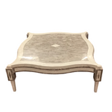 MAITLAND SMITH SQUARE WITH WOOD/TESSELLATED STONE COFFEE TABLE WHITE/GOLD/TAUPE 17H X 44 X 44