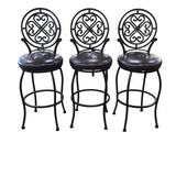 3 METAL/LEATHER BARSTOOL BLACK/BROWN
