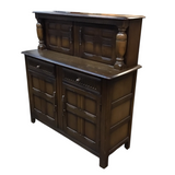 VINTAGE JACOBEAN STYLE BUFFET BROWN 50H X 47W X 18D
