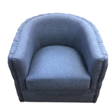 TUFTED BACK WITH BUTTONS/SWIVEL BUCKET ACCENT CHAIR BLUE 30H X 32W X 32D