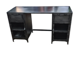 RESTORATION HARDWARE METAL WITH 2 DRAWERS/2 DOORS (AS IS) DESK GRAY 30H X 55W X 24D