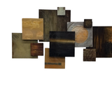 DIMENSIONAL TILE WALL HANGING ART MULTICOLOR 29H X 51W