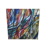 SQUARE ABSTRACT PAINT ART MULTICOLOR 47 X 47