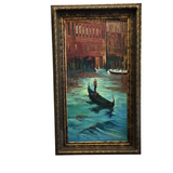 GONDOLIER NAVIGATING A CANAL IN VENICE ART 58H X 34W X 3D
