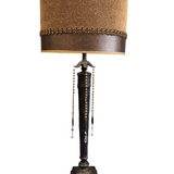 VINTAGE STYLE TALL BUFFET WITH CRYSTALS LAMP/LIGHTING BRONZE 37.5H