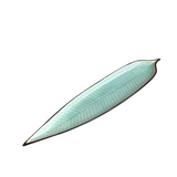 WORLD MARKET LEAF DESIGN TRAY HOME DECOR AQUA/BROWN 15 X 3.5