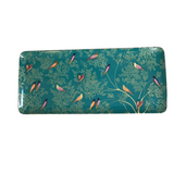 SANDWICH TRAY WITH BIRD DESIGN DINNERWARE AQUA/MULTICOLOR 14 X 6.5