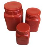 SET OF 3 CERAMIC CANISTERS "MASON" HOME DECOR 7" 8.5" 10"