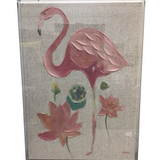 FLAMINGO FRAMED PICTURE ART 20 X 28