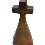 POTTERY CROSS HOME DECOR RED/YELLOW/GREEN 17"H
