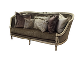 MARGE CARSON CURVED WITH 8 PILLOWS SOFA BROWN/GOLD 44H X 100W X 45D