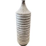 TALL RIBBED VASE HOME DECOR WHITE/BROWN 17H