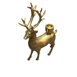 RESIN DEER TAPER CANDLE HOLDER HOME DECOR GOLD 12"H