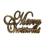 WOOD "MERRY CHRISTMAS" CUTOUT HOLIDAY DECOR NAT. WOOD/ BROWN 17"