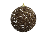 SEED BEAD AND PEARL EMBELLISHED ROUND ORNAMENT HOLIDAY DECOR COOPER 5"
