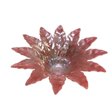 HAND BLOWN BOWL/FLOWER SHAPE HOME DECOR PINK 5H X 16 DIAM...