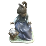 NAO LLADRO GIRL WITH DOG "LET'S REST" HOME DECOR 7"H