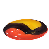 OVAL PLATTER SWIRL DESIGN HOME DECOR ORANGE/MOCHA 20 X 17