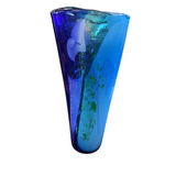 MURANO STYLE VASE HOME DECOR BLUE/GREEN 17.5