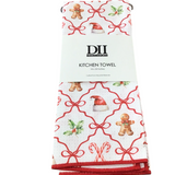 CHRISTMAS BOWS PRINTED MICROFIBER DISHTOWEL HOLIDAY DECOR