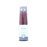 SET OF 2 SPIRAL LED TAPER CANDLES HOME DECOR BURGANDY 9.75