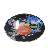 ROUND PLATTER "BLACK FLOWER MARKET" DINNERWARE BLACK/MULTICOLOR 16"
