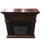 WOOD FIREPLACE ACCENT PIECE BROWN/BLACK 36H X 38W X 13D