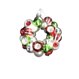 GLASS WREATH ORNAMENT HOLIDAY DECOR GREEN