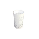 LASER ENGRAVED SNOWFLAKE LED ROTATING CYLINDERS WITH TIMER HOLIDAY DECOR WHITE 6.5