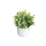 IKEA CERAMIC POT WITH GREENERY FLORAL/GREENERY WHITE/GREEN 10"H