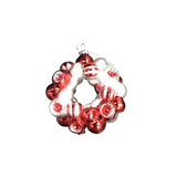 GLASS WREATH ORNAMENT HOLIDAY DECOR RED/SILVER