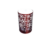 LASER ENGRAVED SNOWFLAKE LED ROTATING CYLINDERS HOLIDAY DECOR RED 5.75