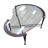 KIDNEY SHAPED COFFEE TABLE CHROME 17H X 53W X 40D