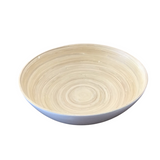 SERVING BOWL/RUNDING BAMBOO HOME DECOR TAUPE/WHITE 12"D