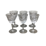SET OF 6 CORDIALS CRYSTAL 5"H