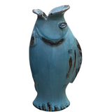 FISH DESIGN VASE HOME DECOR BLUE/BROWN 15"H