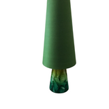 ANTHROPOLOGIE GLASS BASE WITH DESIGN/SHADE LAMP/LIGHTING GREEN WATERCOLOUR 20H