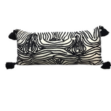 ANTHROPOLOGIE WITH DESIGN LUMBAR PILLOW BLACK/WHITE 26 X 12