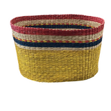 OVAL WICKER BASKET HOME DECOR MULTICOLOR 9H X 16W X 11D