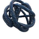 HAND BLOWN GLASS KNOT SCULPTURE HOME DECOR BLUE 7"